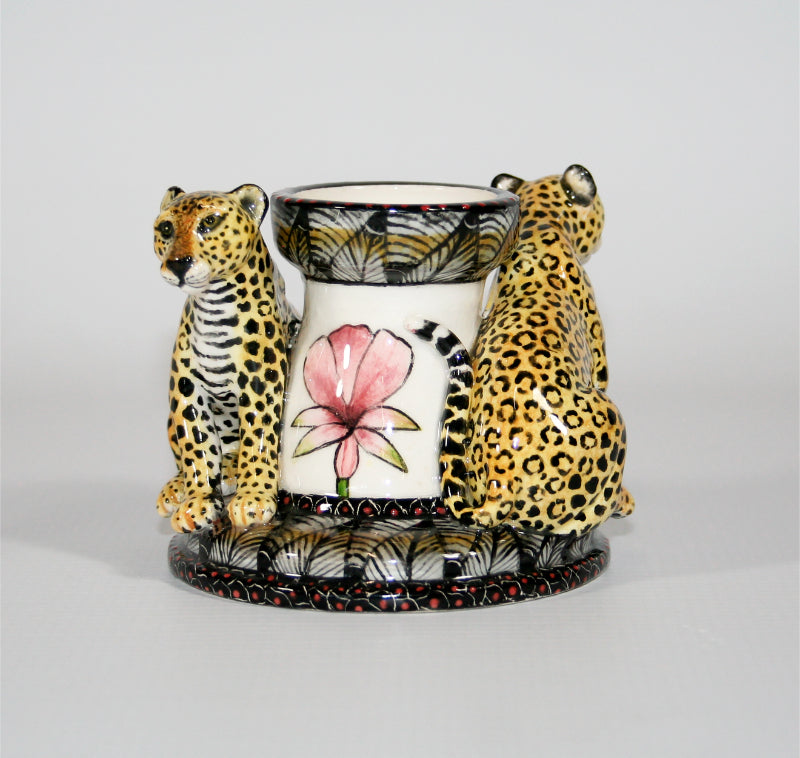 Leopards candle holder