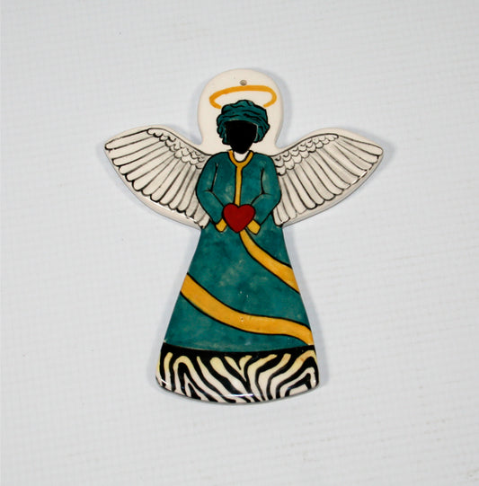 Angel tree hanger blue with zebra trim