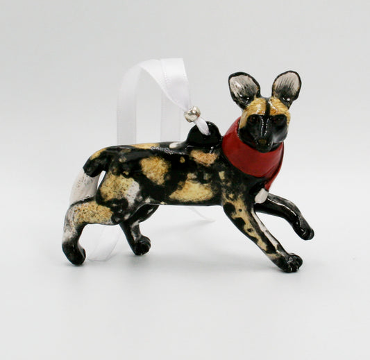 Wild dog paw up tree hanger medium