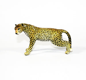 Medium Leopard stretched forward with head tilted left