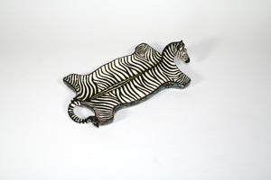 Large Zebra Skin green block & red semicircle pattern