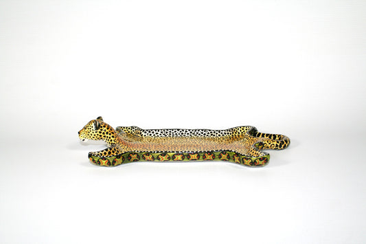 Large Leopard Skin Green & red circle with white dots pattern