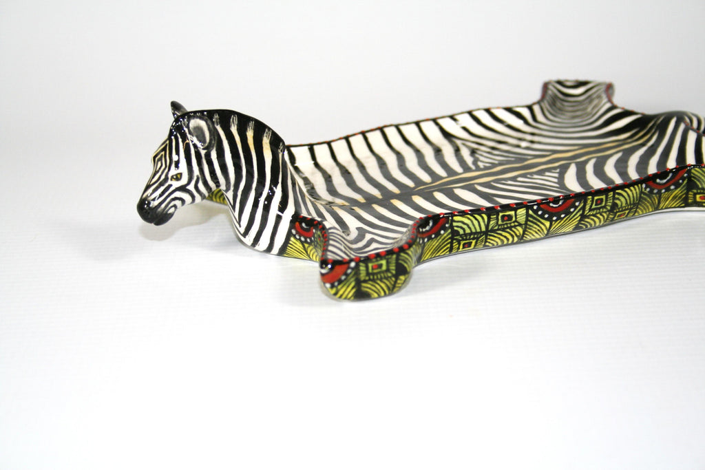 Large Zebra Skin blue & red triangle pattern