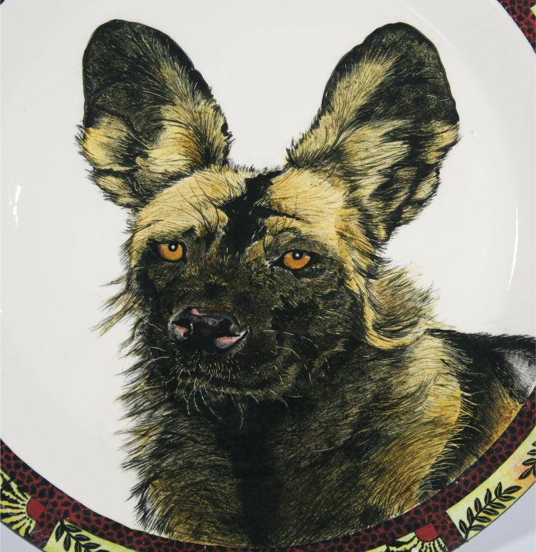 Face of wild dog wall plate