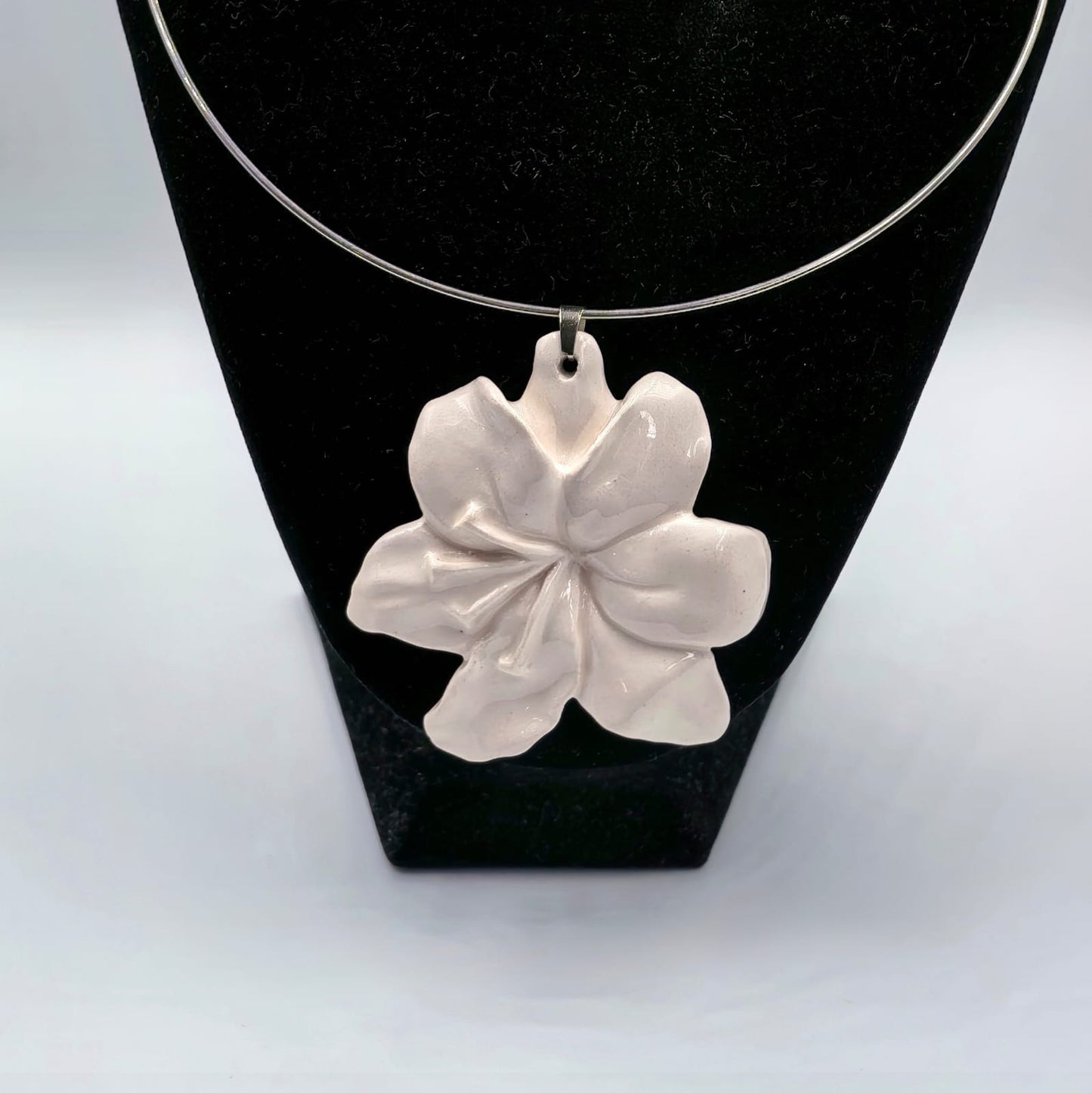 white lily flower pendent