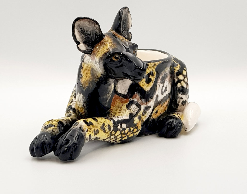Wild dog candle holder