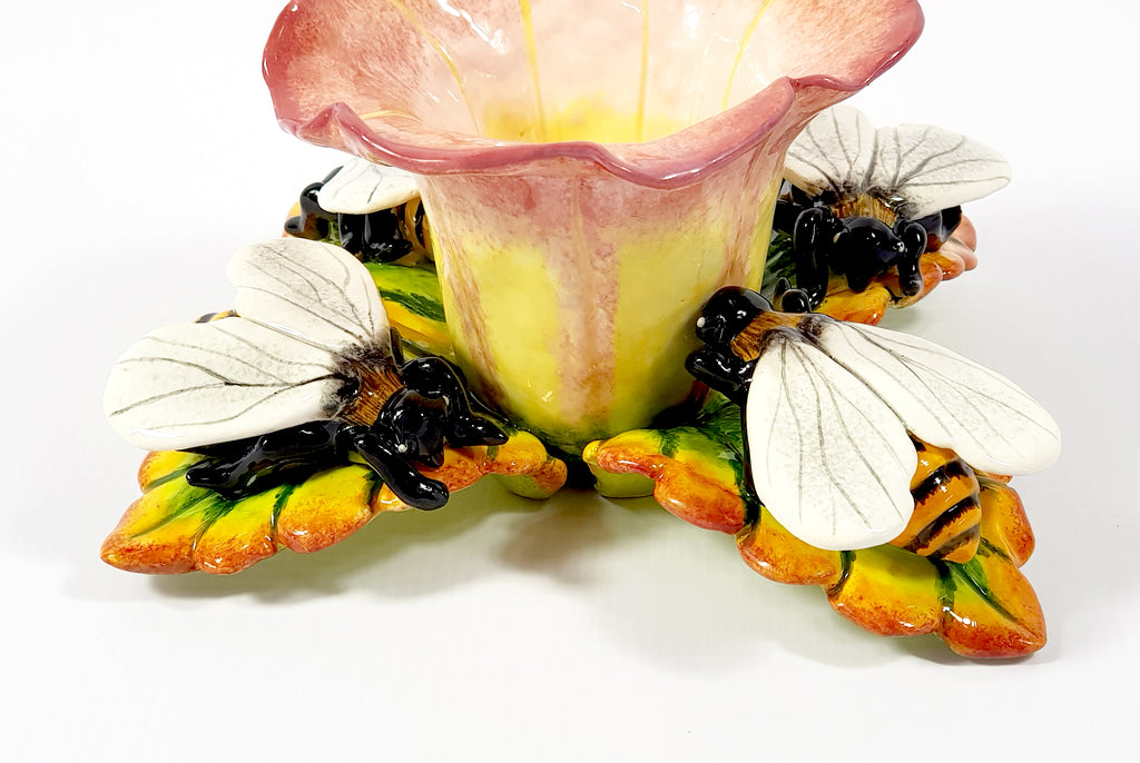 Bee and flower candle holder