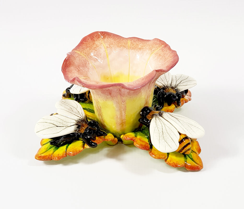 Bee and flower candle holder