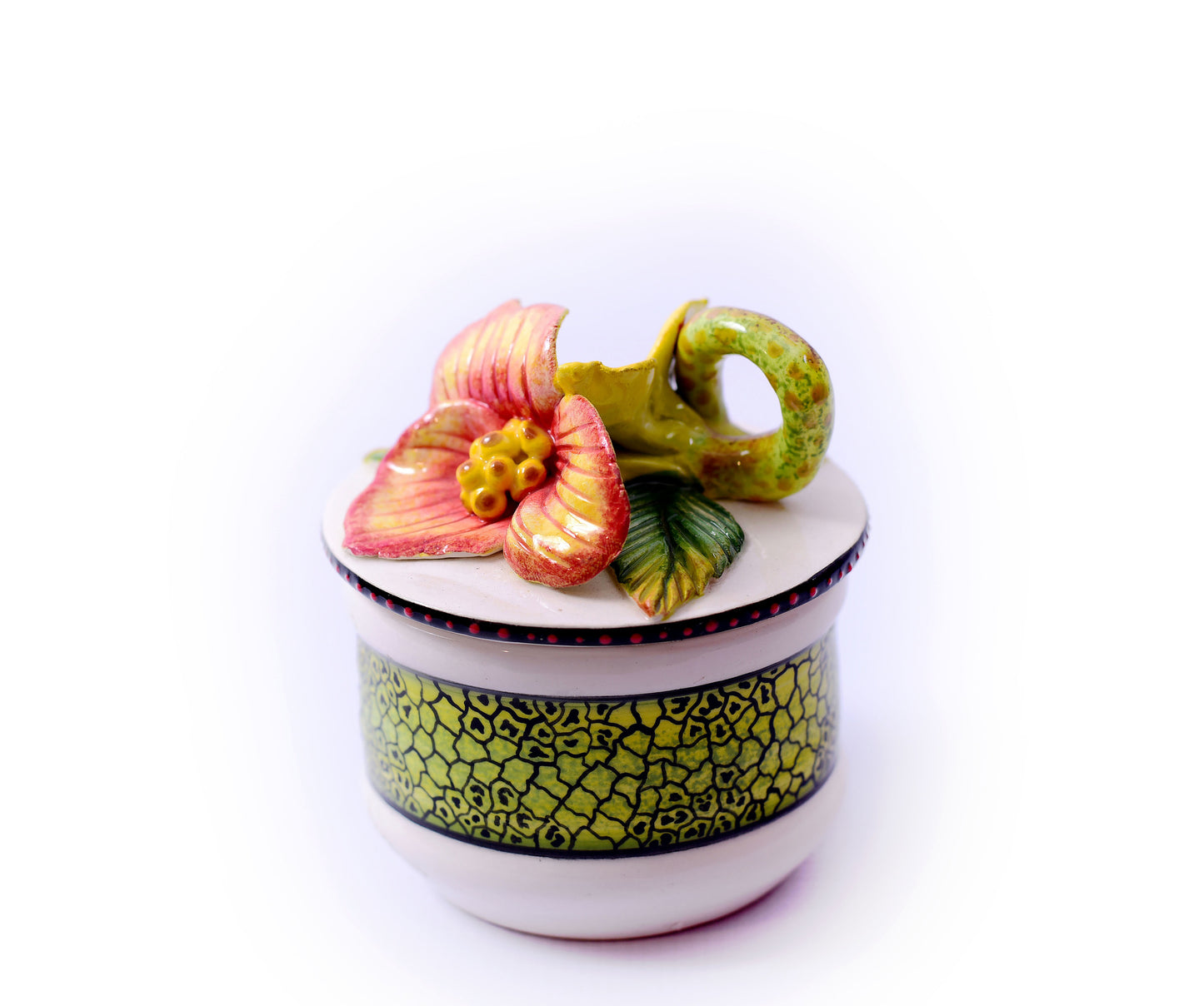 Pink flower jewellery box