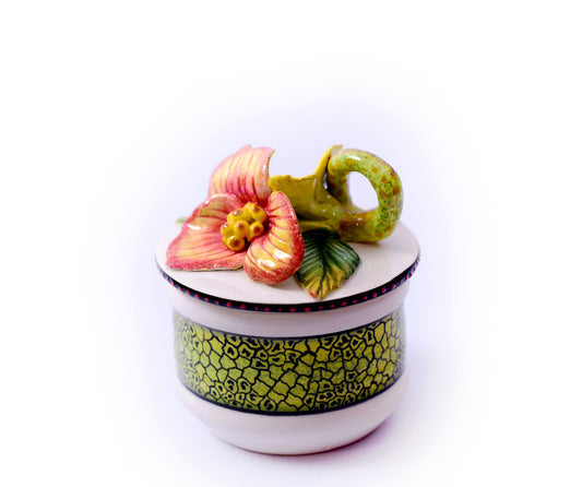 Pink flower jewellery box