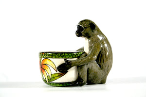 Sitting monkey ring bowl