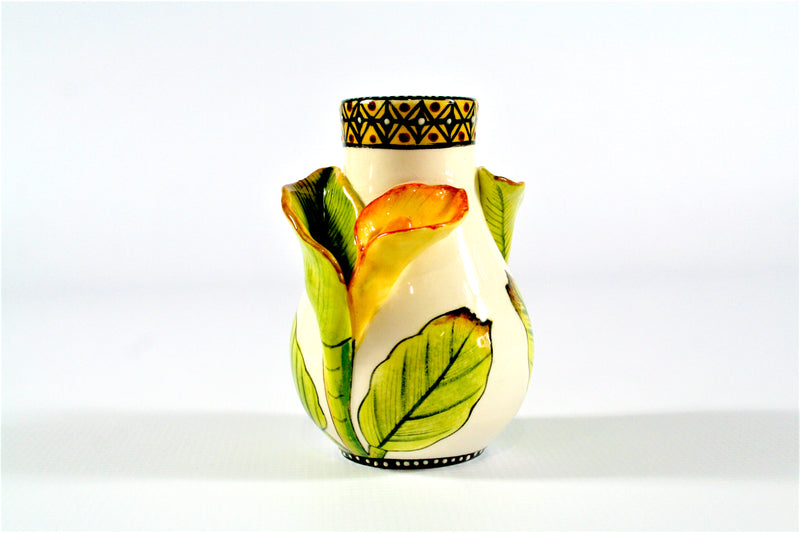 Orange Calla Lily vase