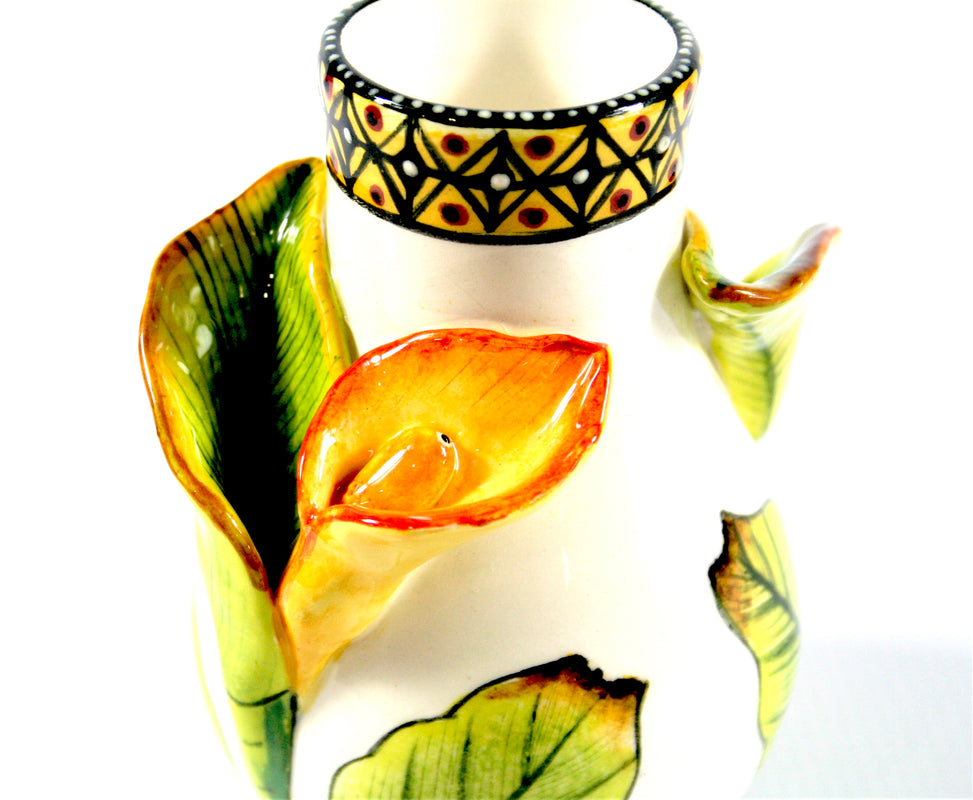 Orange Calla Lily vase