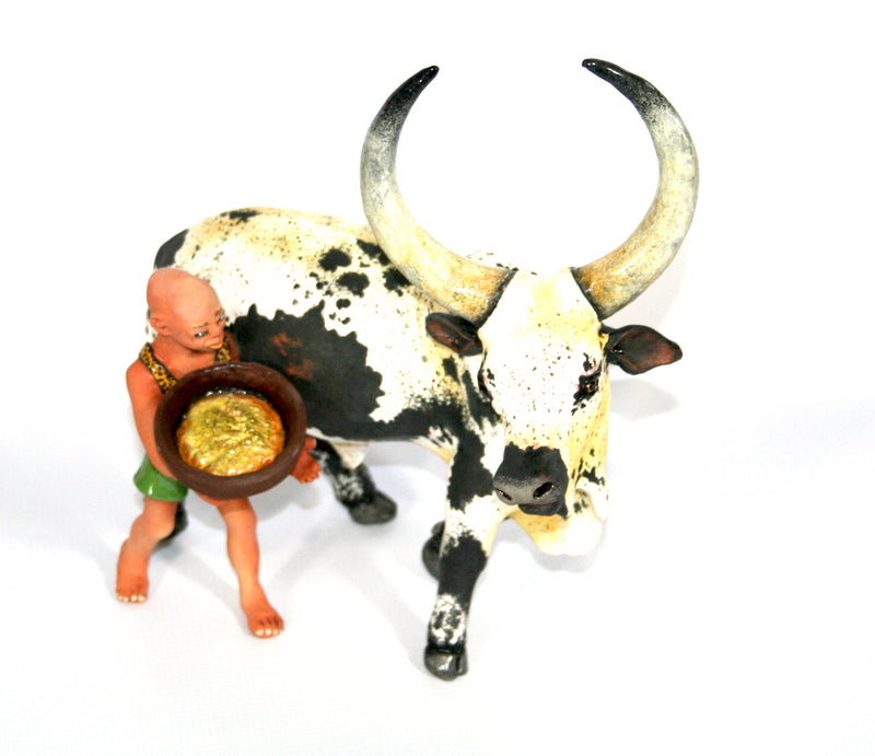 Ankole and shepherd with leopard top
