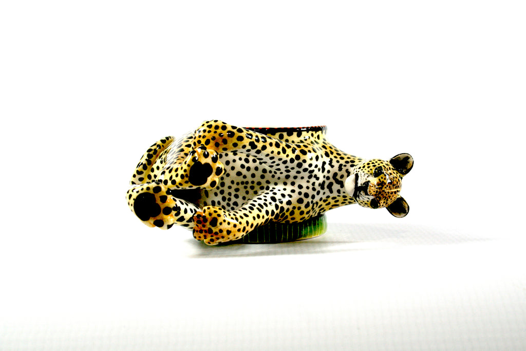 Sideways Leopard Candle Holder