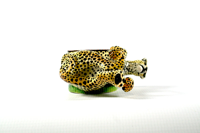 Sideways Leopard Candle Holder