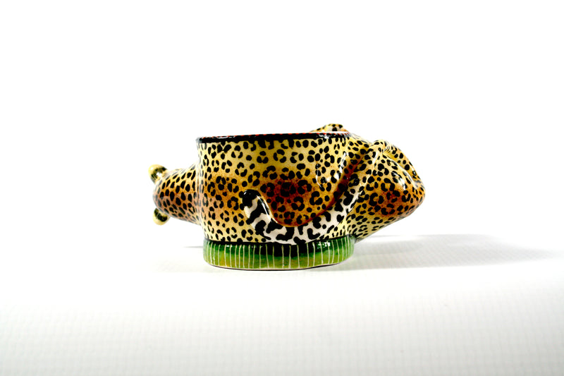Sideways Leopard Candle Holder
