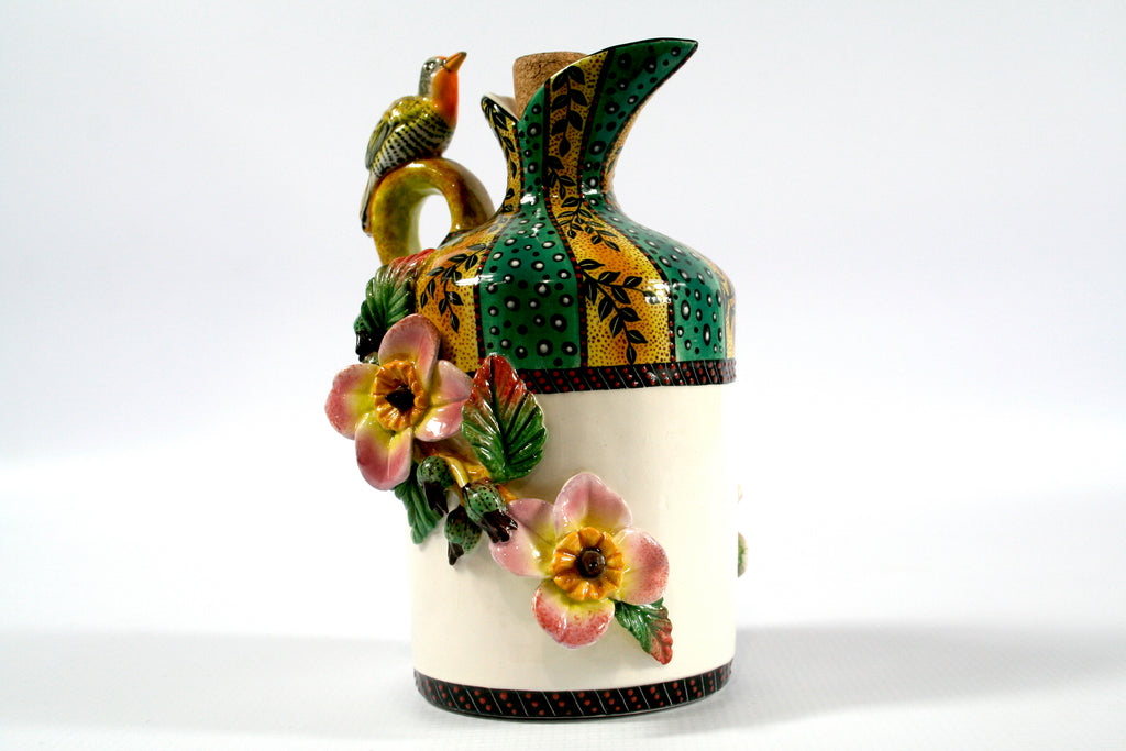 Bird and flowers vinegar  jug