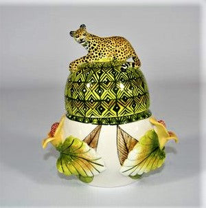 Lying down leopard jewellery box