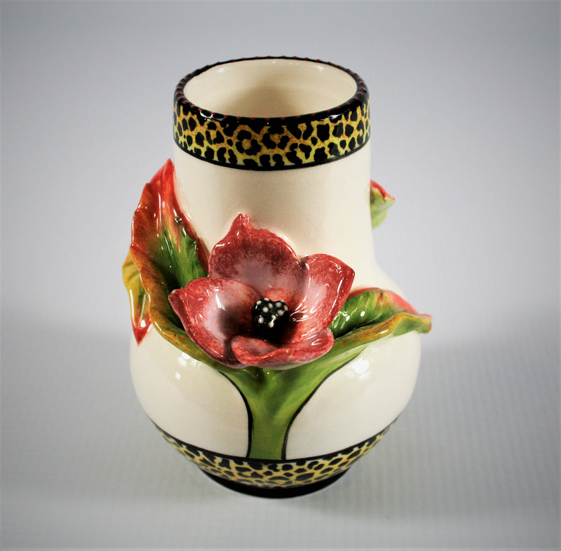Leopard print base small vase