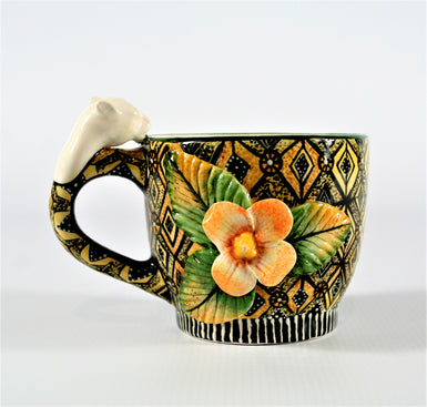 Black & yellow diamond pattern mug