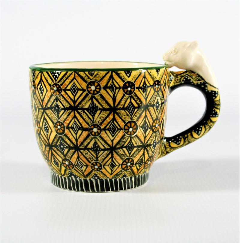 Black & yellow diamond pattern mug