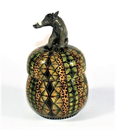 Sitting warthog jam pot
