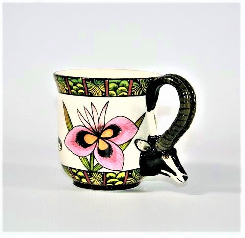 Sable Antelope mug with flower