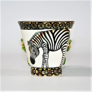 Zebra mug with flower
