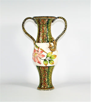 Leopard handle large vase