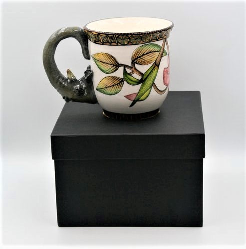 Rhino & flower mug