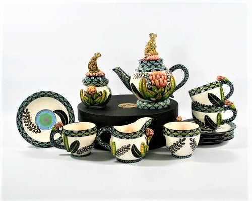 Protea & Leopard Tea Set