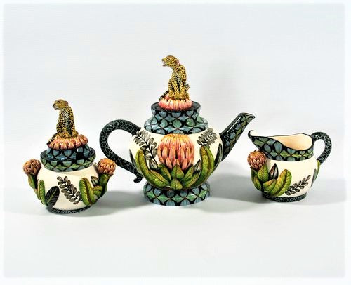 Protea & Leopard Tea Set