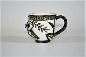 Black & white flower small mug