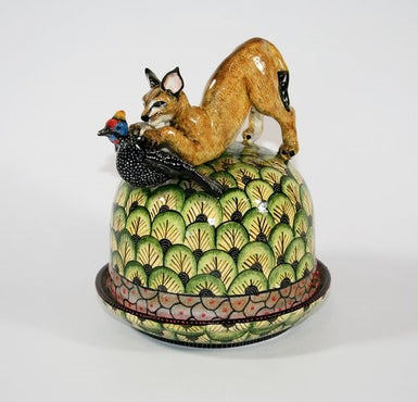 Caracal & Guinea Fowl Butter Dish