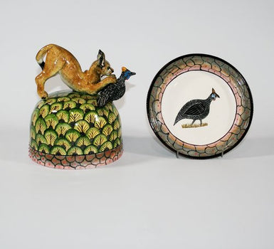 Caracal & Guinea Fowl Butter Dish