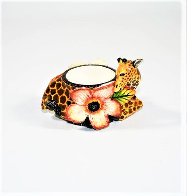Giraffe with flower egg cup