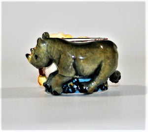 Rhino with flower egg cup