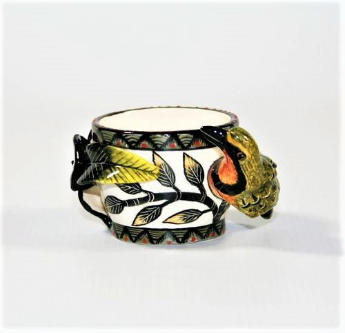 Bushshrike & flower egg cup